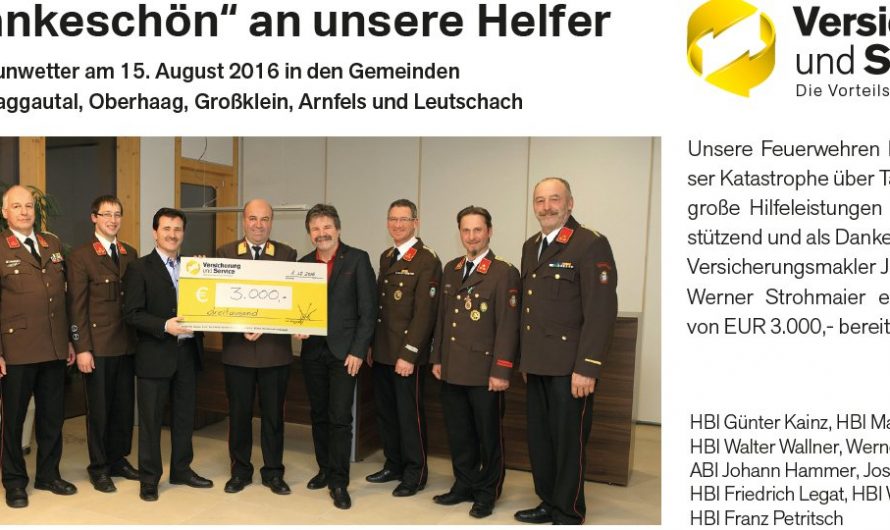 Ein „Dankeschön“ an unsere Helfer