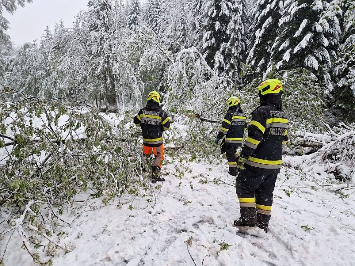 Baum über Straße nach Wintereinbruch!